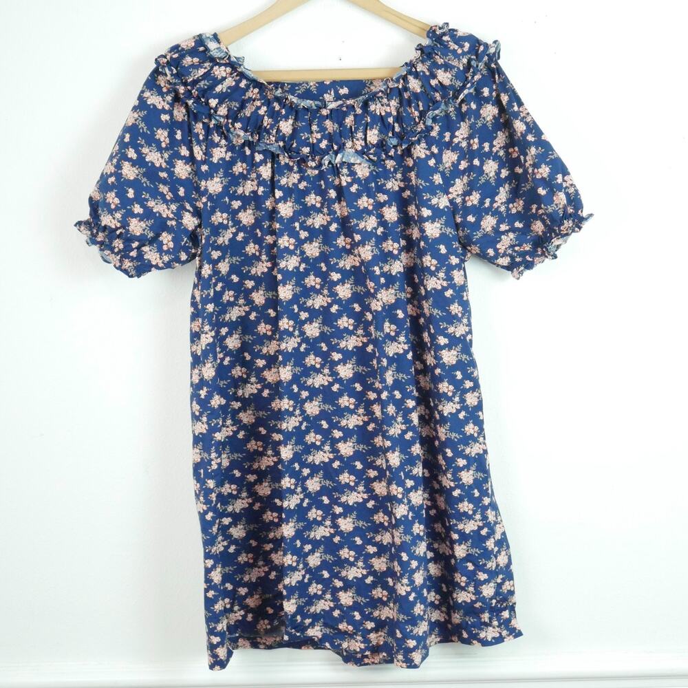 Anthropologie Mender Ruched Tunic Dress M Babydoll‎ Cottagecore Dainty Floral